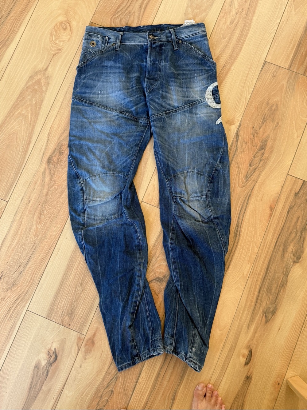 G-Star Relaxed Dark Blue Washed Denim Jeans